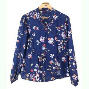Blouse Shirt Top Marona Large Long Sleeve Blue